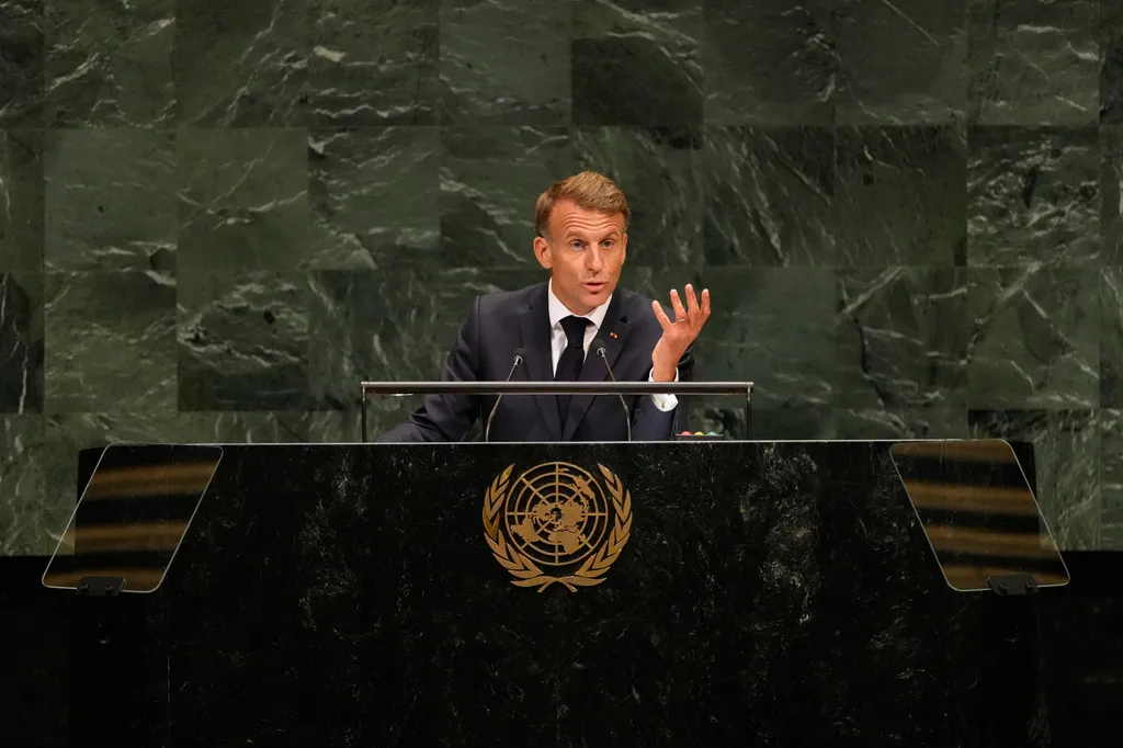 Emmanuel Macron decries ‘law of the jungle’ in call for global commitment to UN