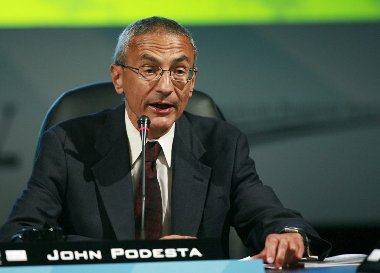 New Obama appointee John Podesta speaks at the National Clean Energy Summit 2.0 in Las Vegas in August 2009. (AP Photo/Eric Jamison, File)