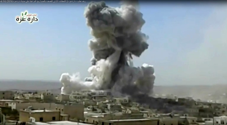 The United Nations Security Council failed to pass rival resolutions on a truce in war-torn Syria on Saturday. (Daret Izza Media Office via AP)