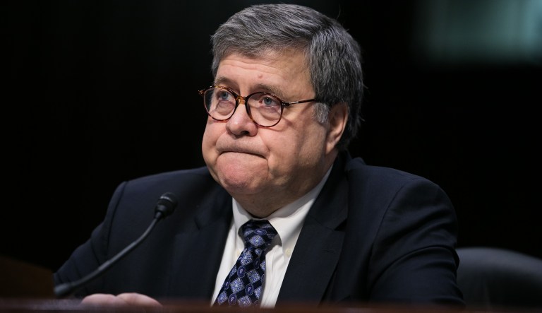 Attorney General nominee William Barr looks speaks during a Senate Judiciary Committee hearing on Capitol Hill, Tuesday, January 15, 2019. Barr will face questions from the Senate Judiciary Committee including his views on executive powers. Barr served as attorney general under George H.W. Bush.