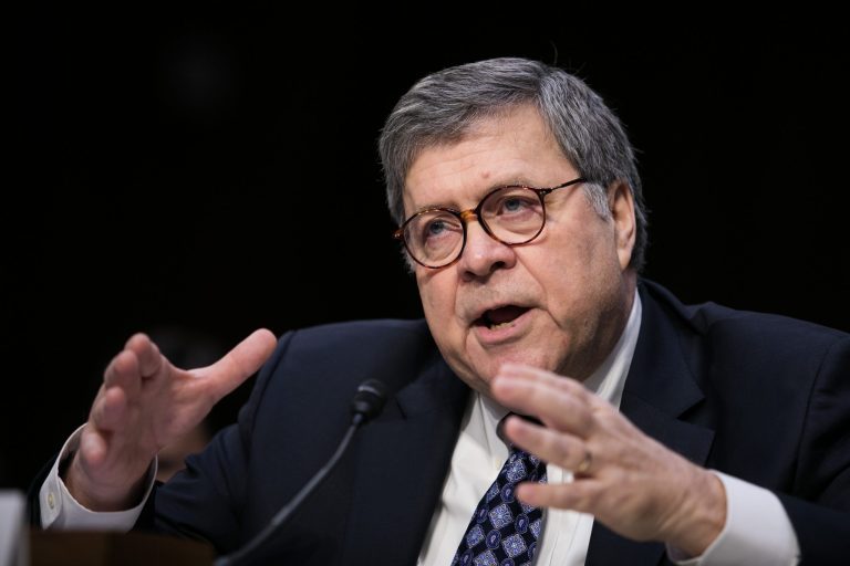 Attorney General nominee William Barr speaks during a Senate Judiciary Committee hearing on Capitol Hill, Tuesday, Jan. 15, 2019. 