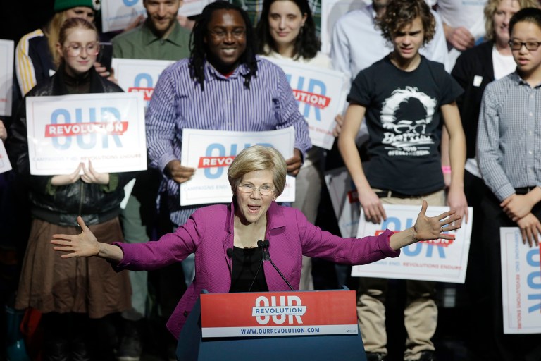 Sen. Elizabeth Warren, D-Mass., never announced an intention to run in 2016, but appealed to many Democrats. (AP Photo/Steven Senne)