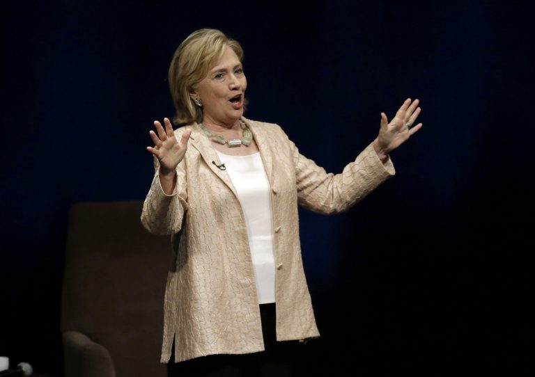 Former Secretary of State Hillary Clinton speaks about her new book 