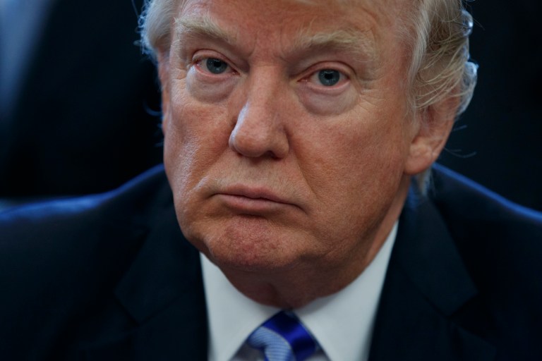 Three Republicans demand that intelligence officials take steps to find the people leaking classified information about President Trump. (AP Photo/Evan Vucci)