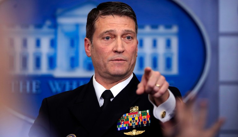 White House physician Dr. Ronny Jackson speaks to reporters during the daily press briefing in the Brady press briefing room at the White House, in Washington, Tuesday, Jan. 16, 2018. (AP Photo/Manuel Balce Ceneta)