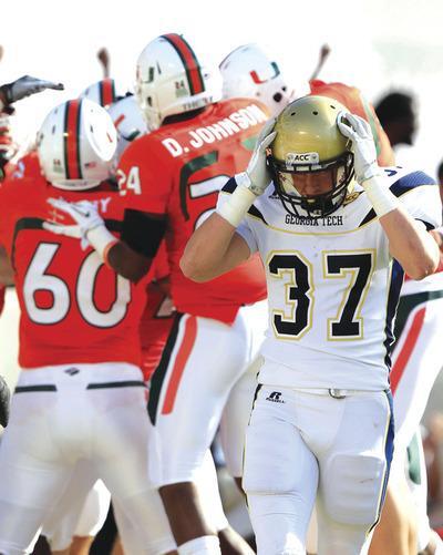 Wilfredo Lee/AP
Georgia Tech's Zach Laskey fumbled a punt return that was returned for a touchdown in last week's loss to Miami.