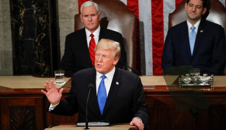 President Trump called on lawmakers to work across the aisle to pass immigration reform — a tall order considering the partisan animus that has surrounded immigration talks over the past month. (AP Photo/Pablo Martinez Monsivais)