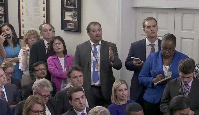 Brian Karem, who lashed out at the Trump administration on Tuesday, said that reporters have to stand up and fight President Trump's effort to dismiss the media. (Screenshot)