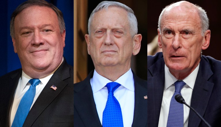 Mike Pompeo, Jim Mattis, and Dan Coats