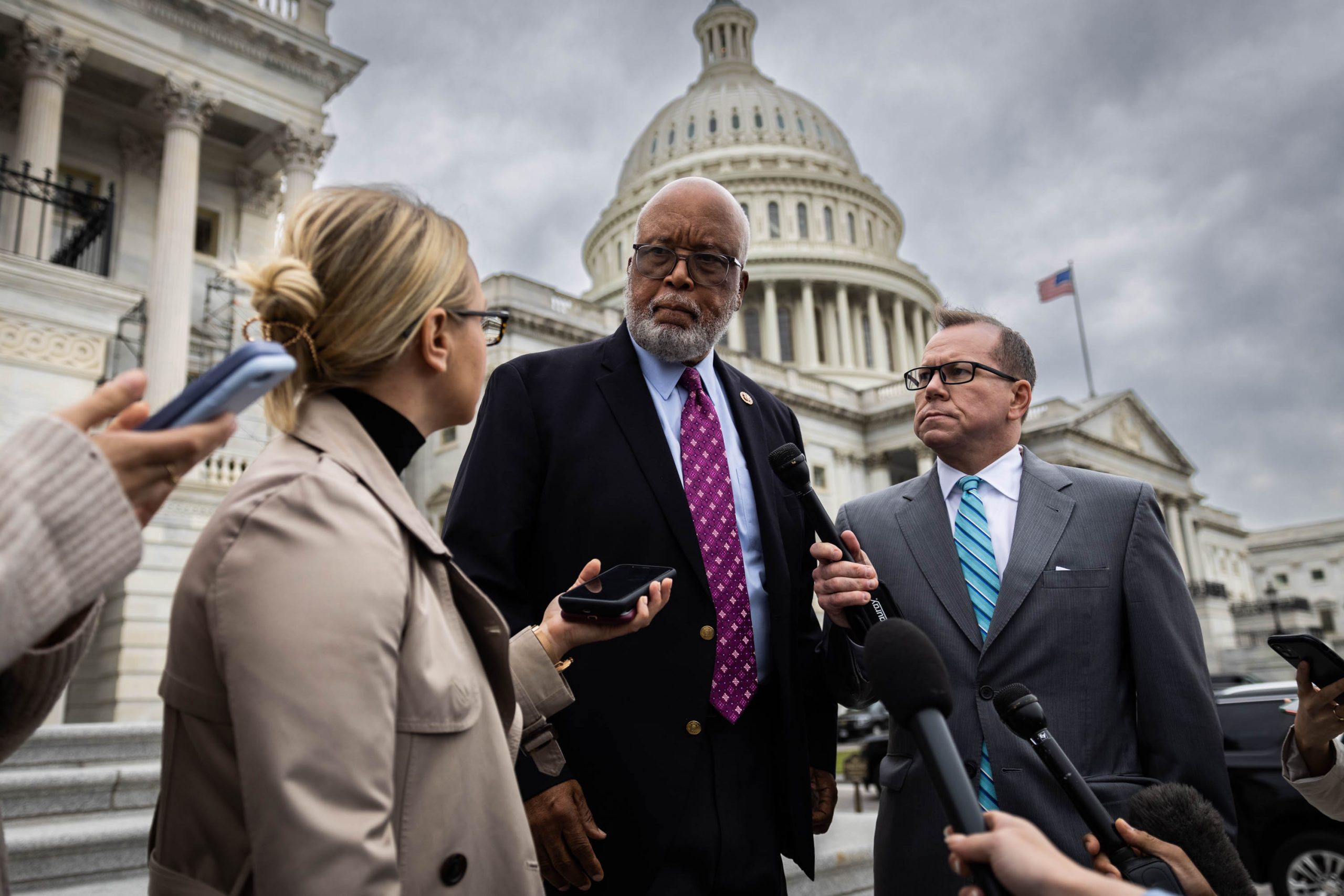 U.S. Rep. Bennie Thompson, D-MS, chairman of the Select Committee to Investigate the Jan. 6 Attack on the United States Capitol, speaks to journalists outside of the U.S. Capitol, Friday, Sept. 30, 2022. Ahead of a six-week recess to campaign for the midterm elections, the House of Representatives held two final votes, including one for the continuing resolution to fund the federal government until Dec. 16.