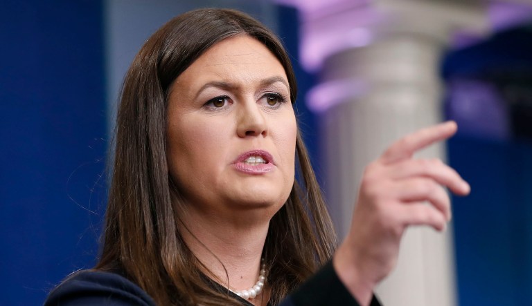 White House Press Secretary Sarah Sanders said Tuesday President Trump's access to a cellphone does not uniquely impair her ability to share with reporters information about his calls. (AP Photo/Alex Brandon)