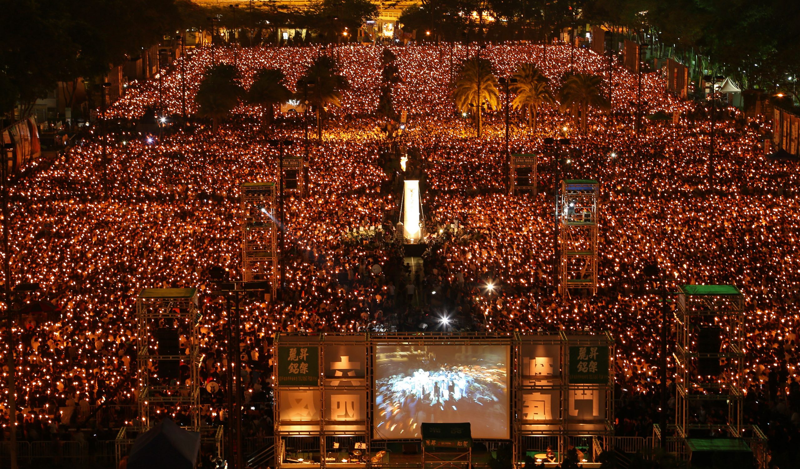Tens of thousands join Hong Kong Tiananmen rally