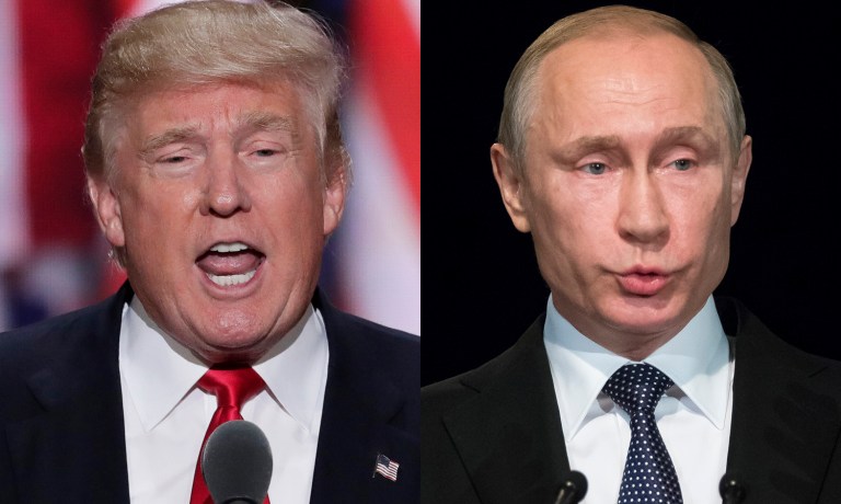 President Trump and Russian President Vladimir Putin are set to speak on the phone Saturday for the first time since Trump came into office. (AP Photo/Alexander Zemlianichenko, pool)