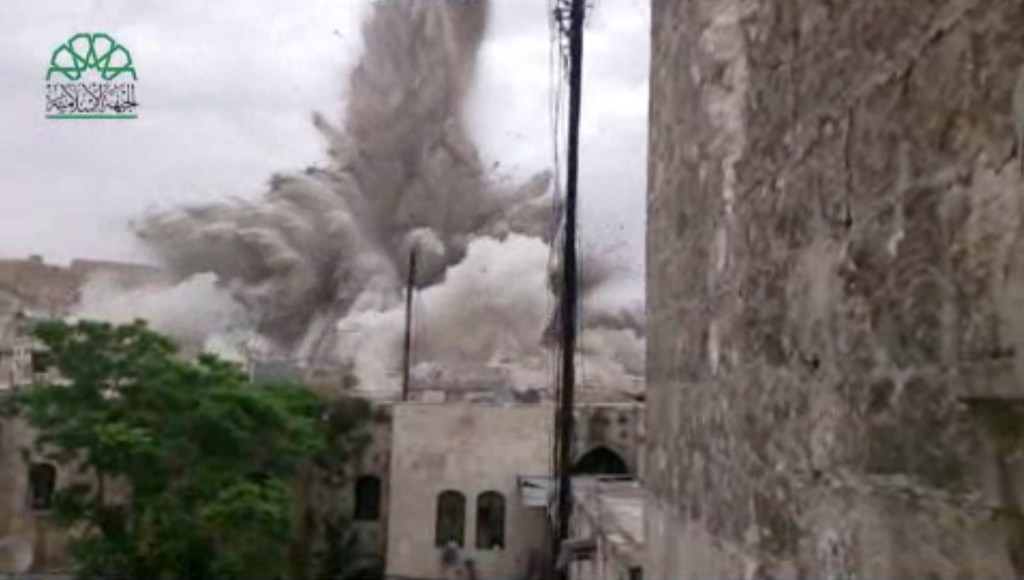 Rebels level historic Aleppo hotel in Syria