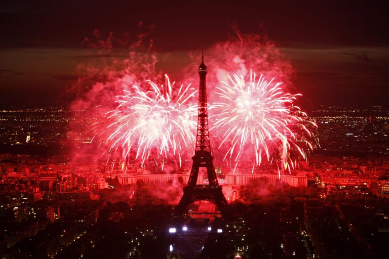   FILE - This July 14, 2011 file photo shows fireworks illuminating the Eiffel Tower in Paris during Bastille Day celebrations. (AP Photo/Thibault Camus, file)  