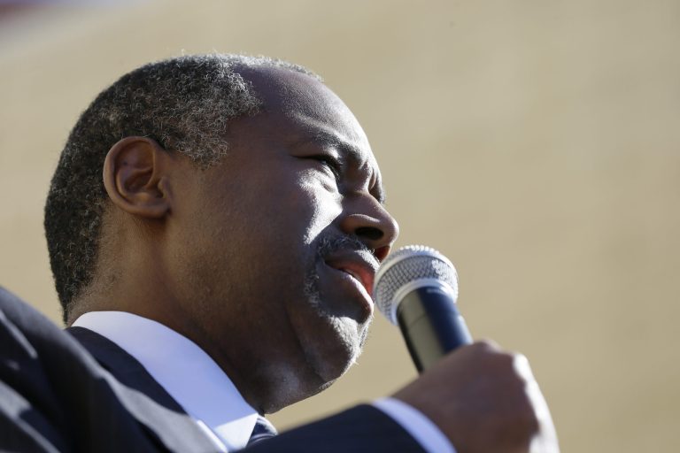 Republican presidential candidate Dr. Ben Carson speaks during a town hall meeting, Friday, Oct. 2, 2015, in Ankeny, Iowa. (AP Photo/Charlie Neibergall)
