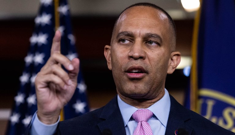 House Minority Leader Hakeem Jeffries (D-NY) speaks on Capitol Hill in Washington, D.C.