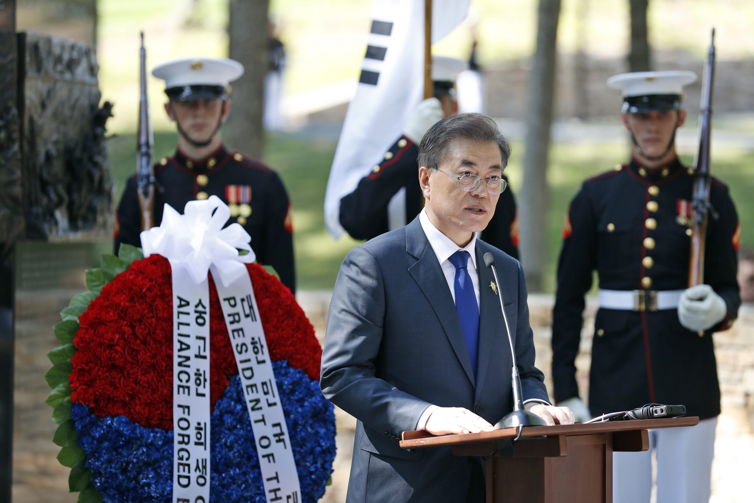 Trump Strikes Friendly Note with South Korea