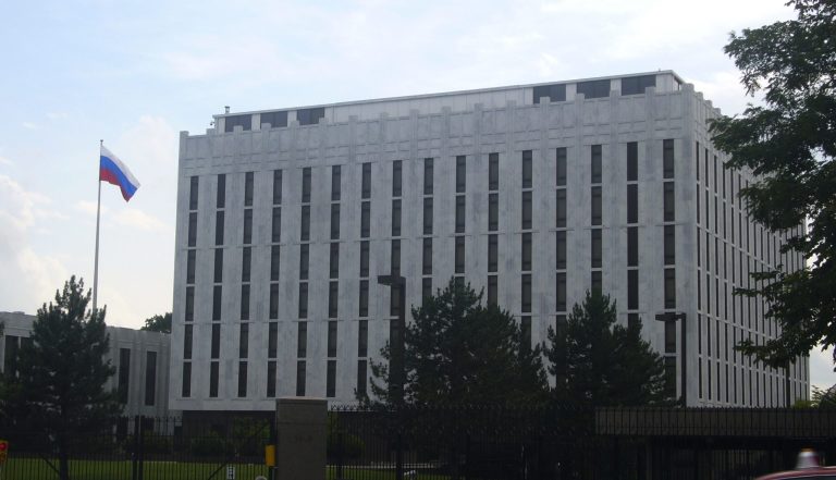 On Tuesday, the city council of Washington, D.C., voted to name a street in front of the Russian Embassy after Boris Nemtsov, a critic of Russian President Vladimir Putin who was killed in 2015. (Kent Wang / Wikimedia Commons)