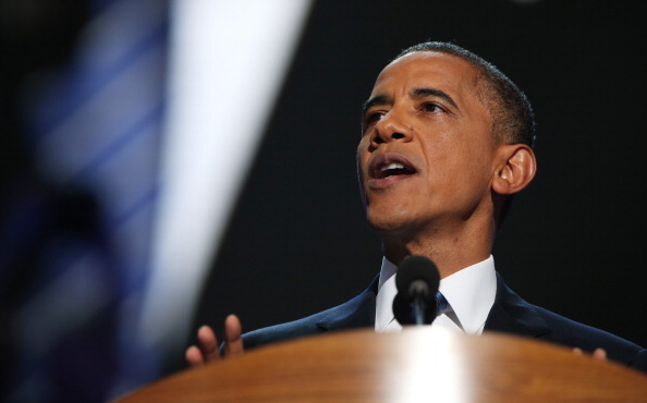 President Barack Obama speaks at the Democratic National Convention. (Getty Images)