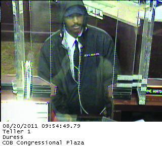 Police seek suspect in Rockville bank robbery