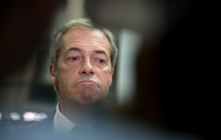 Says he never intended to be a career politician and can leave now that Brexit achieved. (AP Photo/Geoffroy Van der Hasselt)