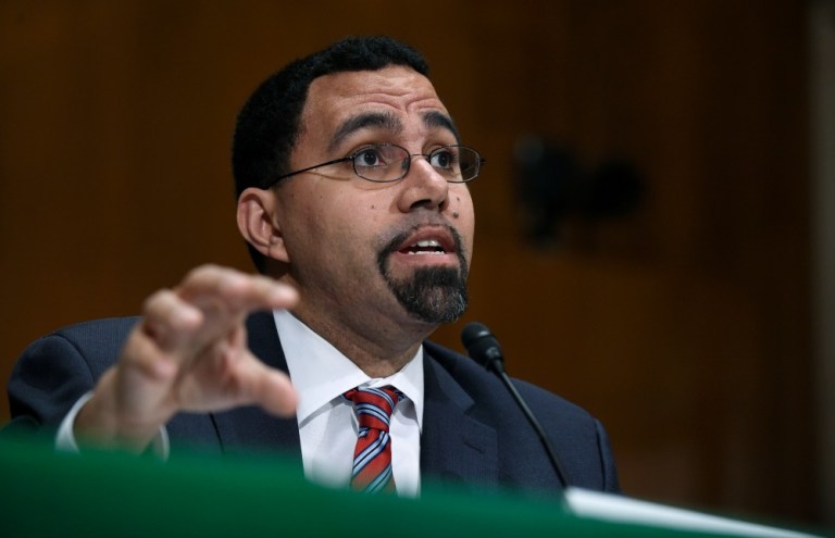 Speaking at John Kings confirmation hearing before the Senate education committee, Sen. Pat Roberts, R-Kan., asked King if the department would uphold the letter of the law on Common Core. (AP Photo)