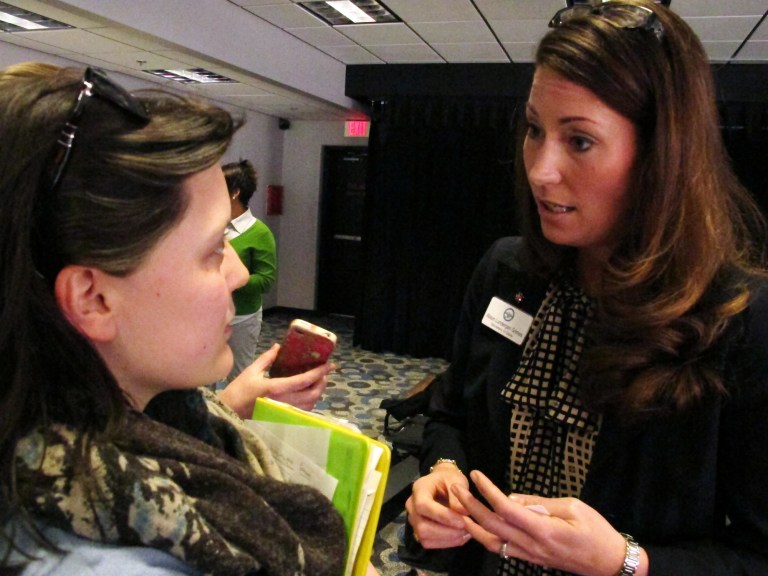 Kentucky Secretary of State Alison Lundergan Grimes, right, plans to run against Senate Minority Leader Mitch McConnell. (AP file)