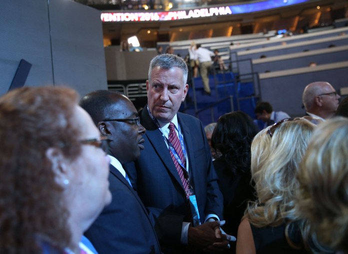 "We need to send TPP to its grave where it belongs!", said New York City Mayor Bill de Blasio. (Daniel Acker/Bloomberg)
