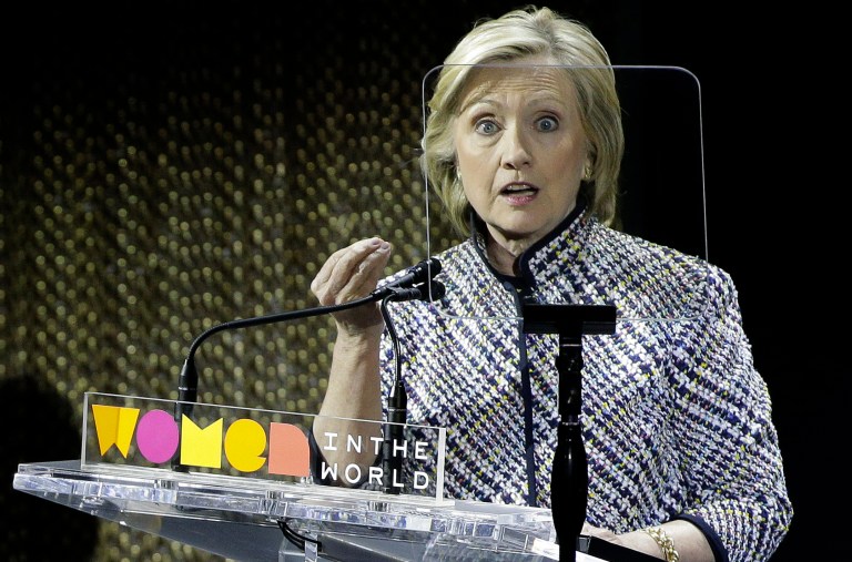 GOP presidential candidates have Hillary Clinton in their sights. Her polls advantage is beginning to disapear. (AP Photo/Julie Jacobson)