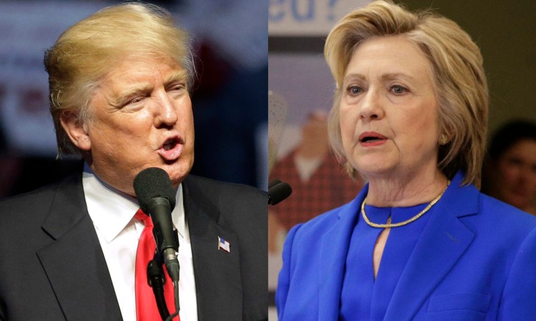 Without the two third-party candidates, Hillary Clinton gets 41 percent while Donald Trump stands at 35 percent, with 25 percent wanting another choice. (AP Photo/Patrick Semansky)