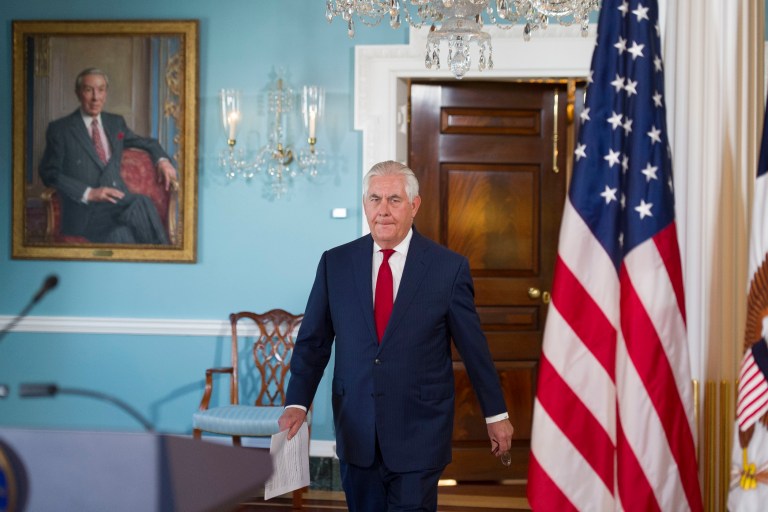 Aides to Tillerson rejected claims Wednesday that he had called President Trump a 