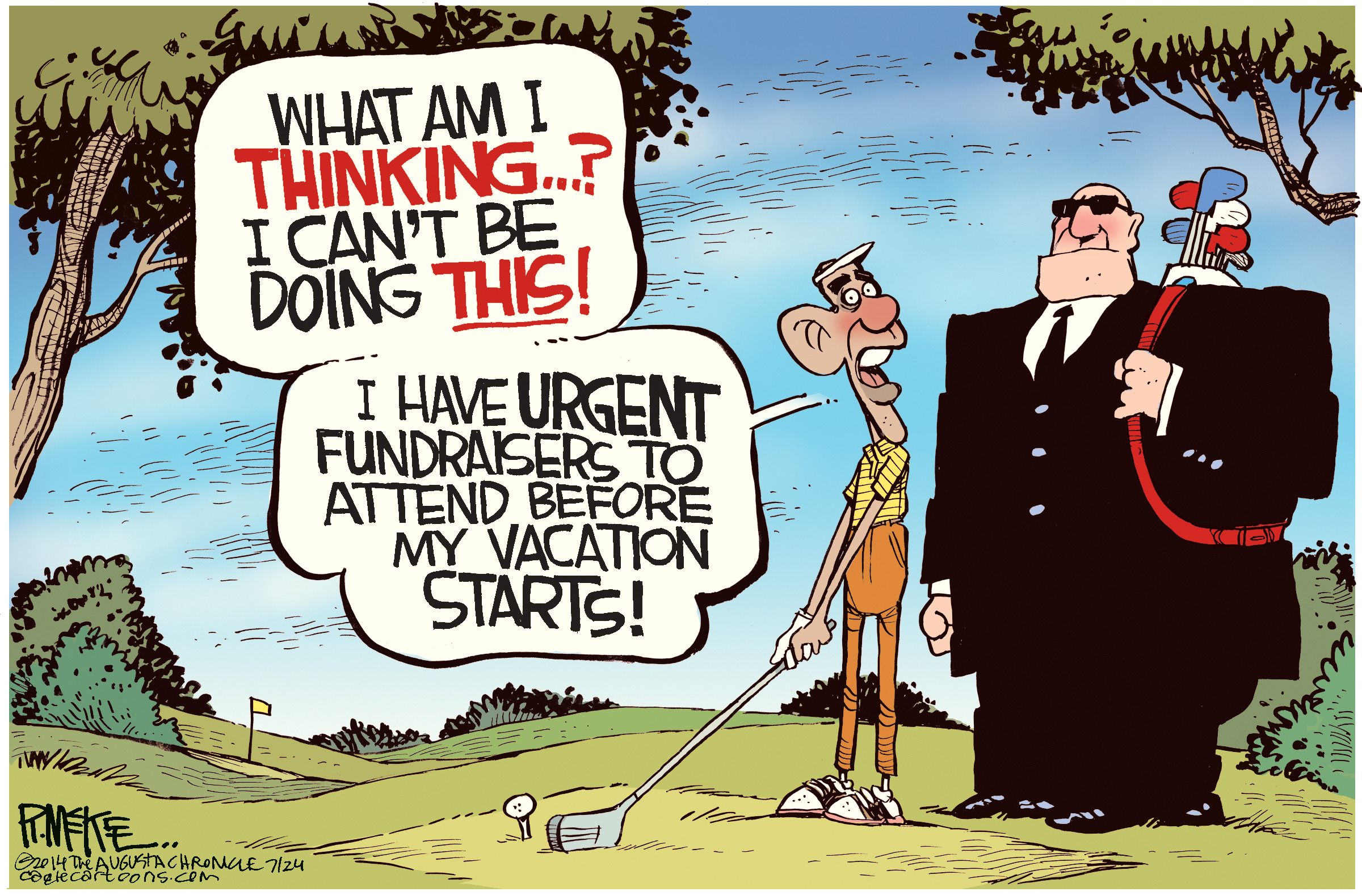 Editorial Cartoon: Urgent fundraisers