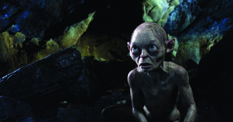 FILE - This publicity file photo released by Warner Bros., shows the character Gollum voiced by Andy Serkis in a scene from the fantasy adventure 