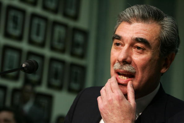 WASHINGTON - JANUARY 05:  Carlos Gutierrez (R), CEO of Kellogg Company, reacts as he listens to questions during his confirmation hearing to be U.S. Secretary of Commerce January 5, 2005 before the Senate Science and Transportation Committee on Capitol Hill in Washington, DC. (Photo by Alex Wong/Getty Images)