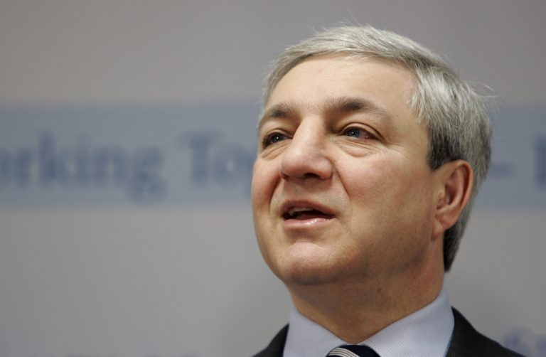 FILE - In this March 7, 2007, file photo, Penn State President Graham Spanier speaks during a news conference at the Penn State Milton S. Hershey Medical Center in Hershey, Pa. The criminal case can move forward against the former Penn State administrator accused of covering up reports that Jerry Sandusky was behaving improperly with children, Judge Barry Feudale ruled Tuesday, April 9, 2013. (AP Photo/Carolyn Kaster, File)