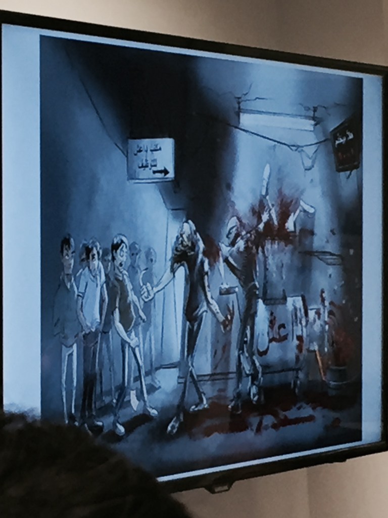 The leaflet shows potential recruits lining up at the 