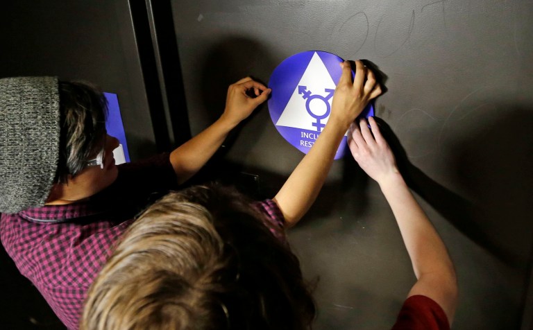 While Charlotte's law created only a small stir, the state law created a national uproar. (AP Photo/Elaine Thompson)