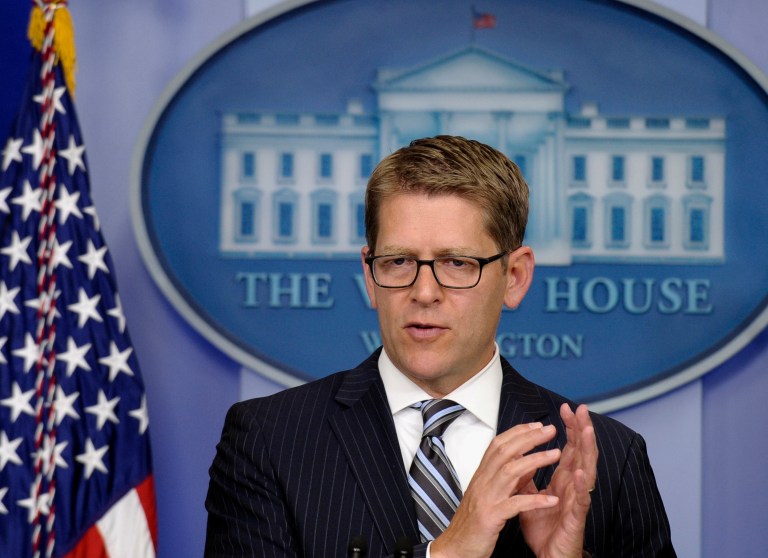 White House press secretary Jay Carney speaks during the daily briefing at the White House in Washington. (AP/Susan Walsh)