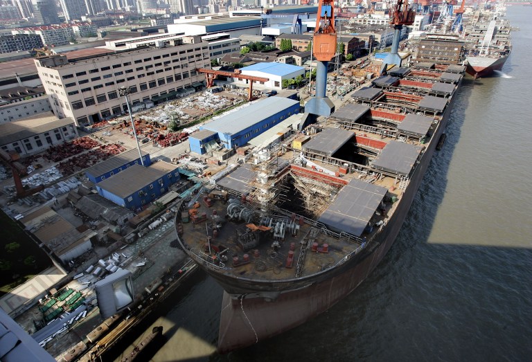 Company representatives reportedly visited seven ports in China to find a company to build a new dry dock. (AP Photo/Eugene Hoshiko)