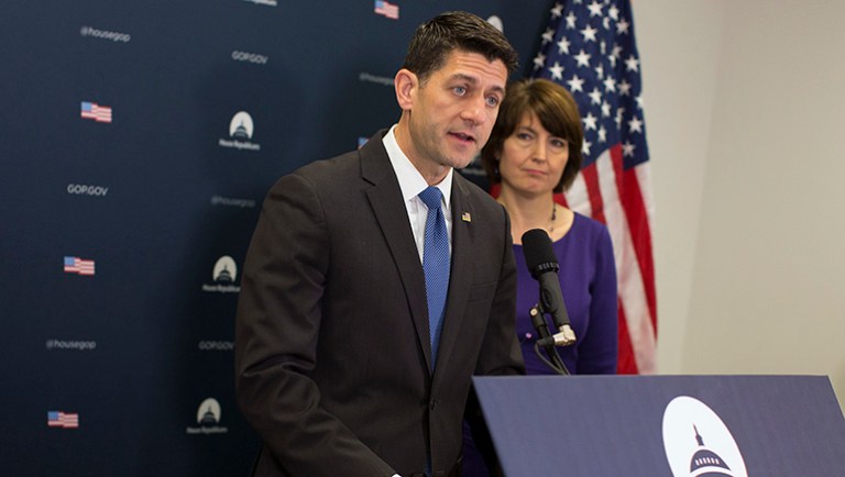 Speaker Paul Ryan said that legislation to fund the government will not have a provision guaranteeing money to fund Obamacare subsidies. (AP Photo/Evan Vucci)