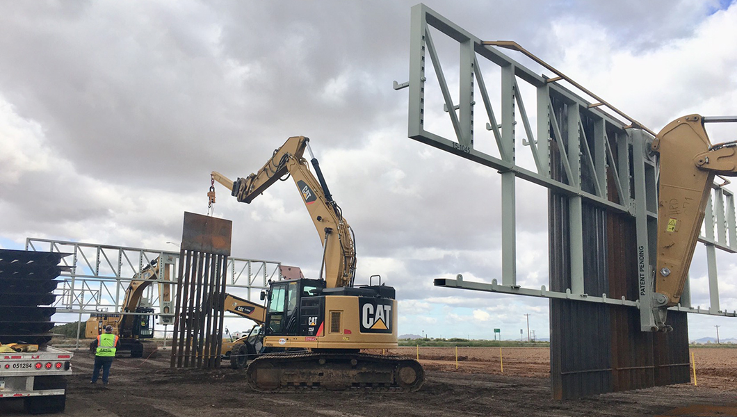 Trump officials watch demonstration on how the border wall might be built