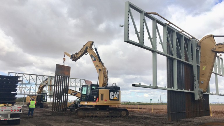 Trump officials watch demonstration on how the border wall might be built