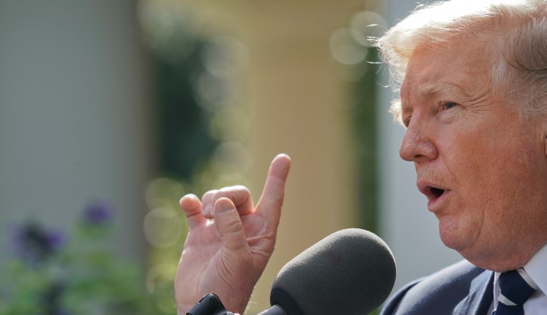 Trump was fact-checked in real-time by NBC News' Peter Alexander, which prompted the president to revise his initial comments on live television. (AP Photo/Pablo Martinez Monsivais)