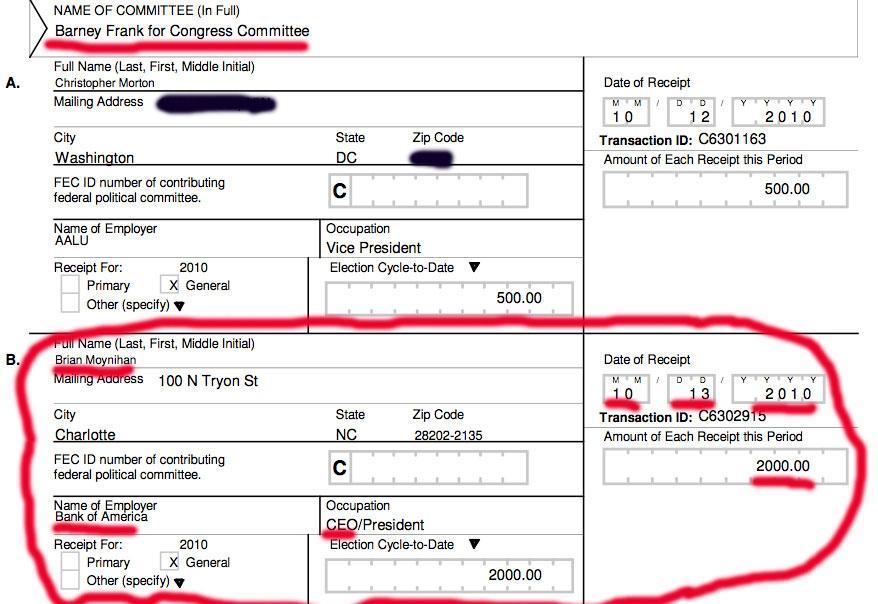 Sanitizing Barney Frank, Part II: Banker cash
