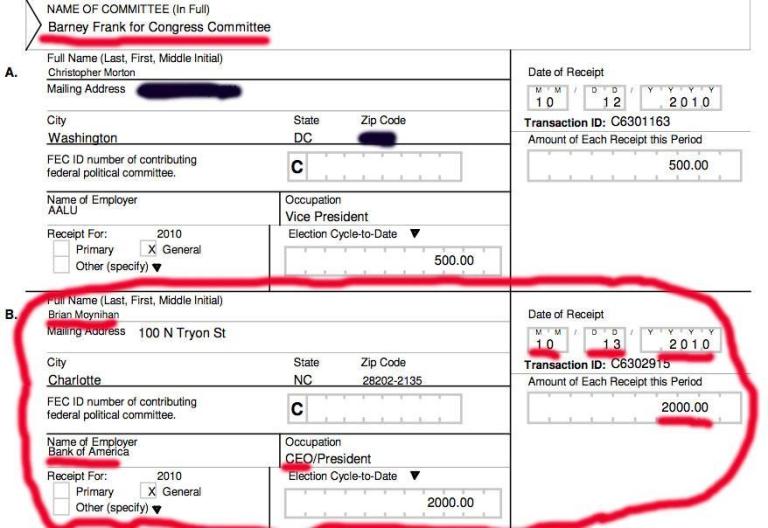 Sanitizing Barney Frank, Part II: Banker cash