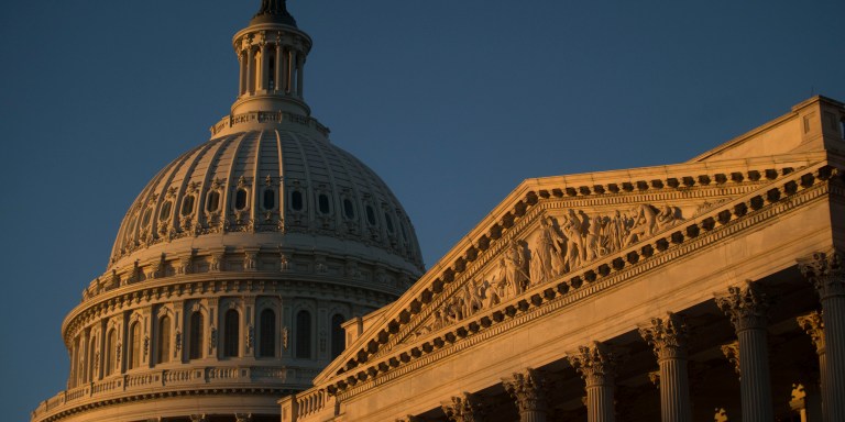 The U.S. Capitol stands in Washington, D.C., U.S., on Thursday, Nov. 14, 2013. President Barack Obama, who vowed to do "everything we can" to help Americans whose health insurance has been canceled, may have little authority to do so without going to Congress for changes in the law. Photographer: Andrew Harrer/Bloomberg via Getty Images