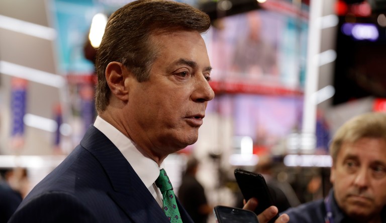 Manafort will answer questions about the meeting, which also involved Donald Trump Jr. and Jared Kushner, the president's son-in-law, according to Politico. (AP Photo/Matt Rourke)