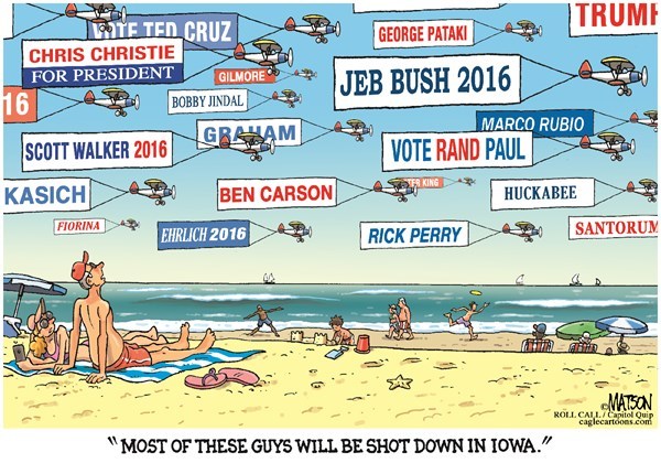 Editorial cartoon: Shot down in Iowa