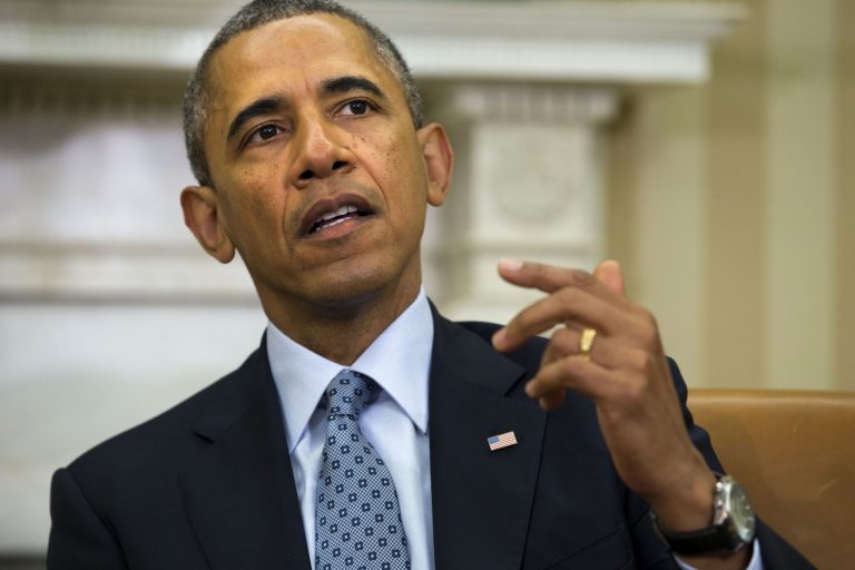 President Barack Obama speaks while meeting with Chile's President Michelle Bachelet Monday, June 30, 2014, in the Oval Office of the White House in Washington. (AP Photo/Jacquelyn Martin)